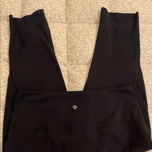 Lululemon Black Anew Crop Perforated Leggings - 12